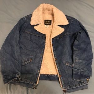 Vintage Wrange Coat Denim Shearling Medium
